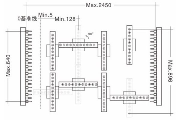 DW-642重型全自動六排鉆線框圖
